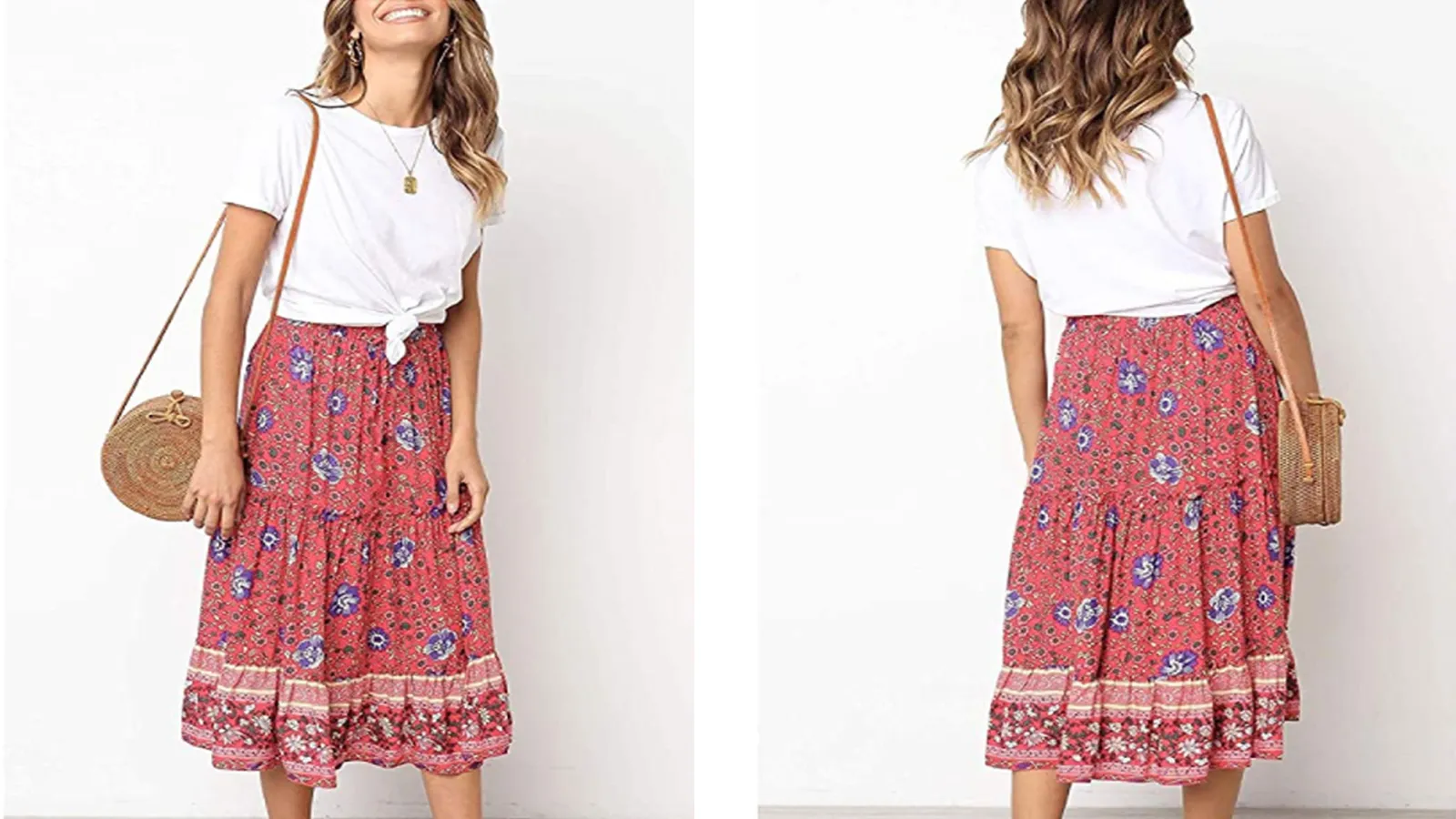 Women's Boho-Chic Midi Skirt