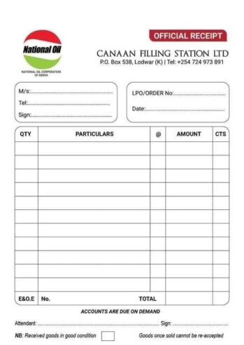 Design & Print of Receipt book ,Invoice book , Delivery book