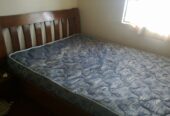 Beech double bed and two bedside cabinets