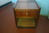 Beech double bed and two bedside cabinets