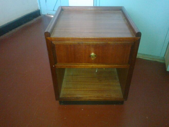 Beech double bed and two bedside cabinets