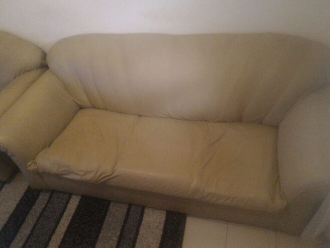 White Leather Sofa.