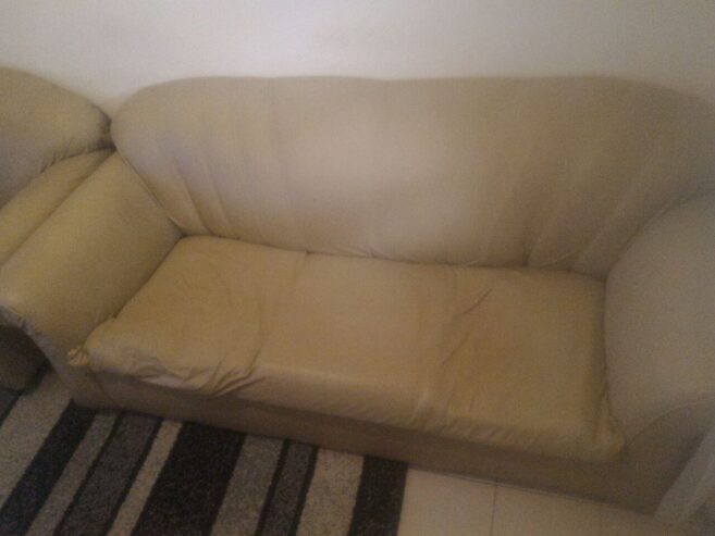White Leather Sofa.