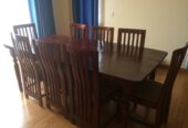 Natural finish 8 Seater Mahogany Wood Dining Table