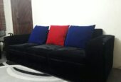 sued black material seats, with high density quality cushions.