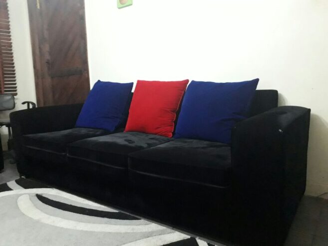 sued black material seats, with high density quality cushions.