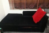 sued black material seats, with high density quality cushions.