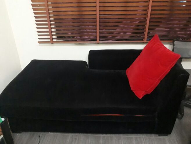 sued black material seats, with high density quality cushions.