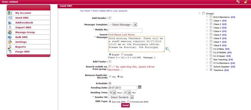 Online Bulk SMS System (Eneza Messenger)