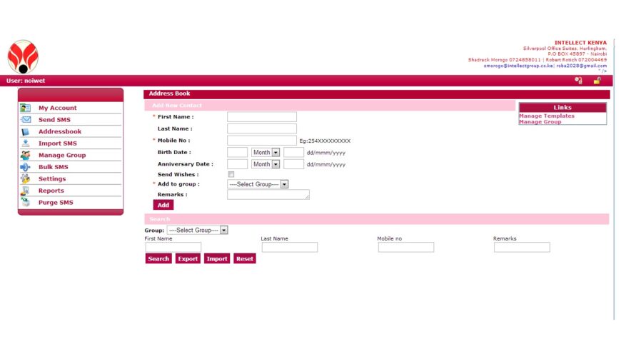 Online Bulk SMS System (Eneza Messenger)