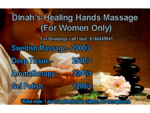 Kshs 2500 Dinah’s Massage Services for Ladies0746449041