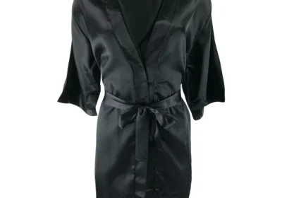 Black-satin-dressing-gown-robe-Size-18