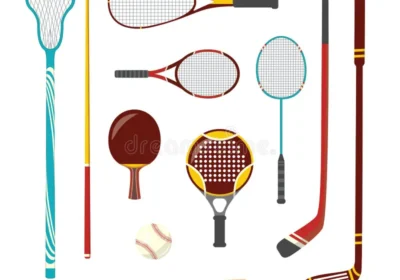 vector-sport-racquets-sticks-cue-bat-icon-equipment-set-hockey-squash-tennis-badmintons-rackets-baseball-ball-pool-snooker-134982807