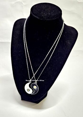 Silver Pendant Double Necklaces Tai Chi