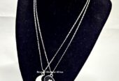 Silver Pendant Double Necklaces Tai Chi