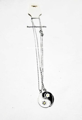 Silver Pendant Double Necklaces Tai Chi