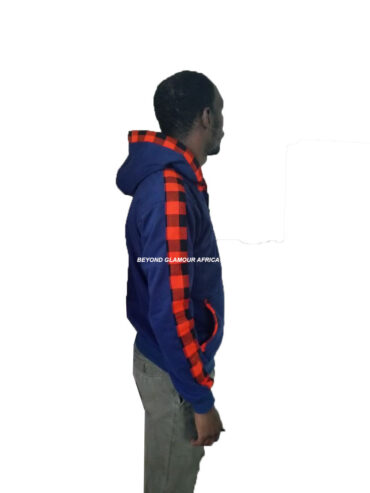 A blue African Dashiki hoodie