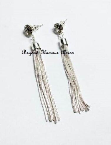 Women’s silver tassel earrings elegant and stylish