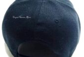 A black baseball cap with a relaxed fit typically features a casual and comfortable design suitable for everyday wear.