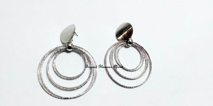 captivating three hoop silver fashion earrings