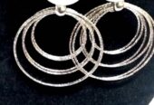 captivating three hoop silver fashion earrings