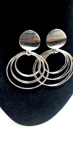 captivating three hoop silver fashion earrings