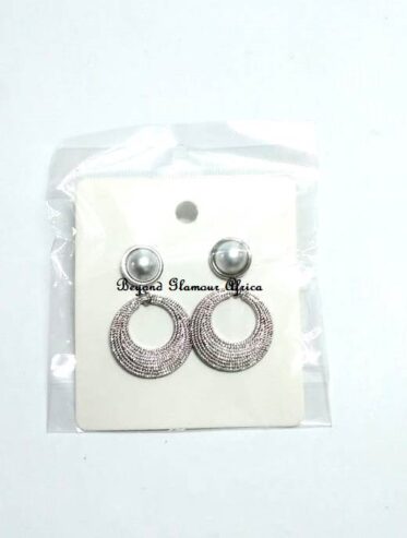 stunning silver large looped fancy earrings