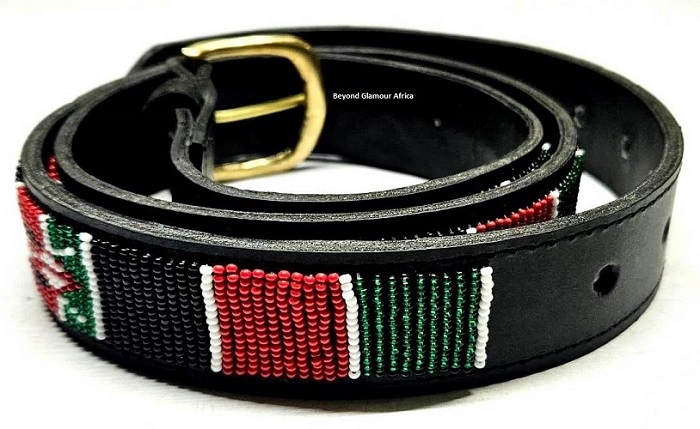 A Kenyan beaded leather belt