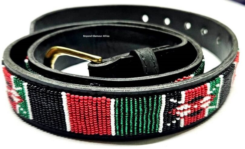 A Kenyan beaded leather belt