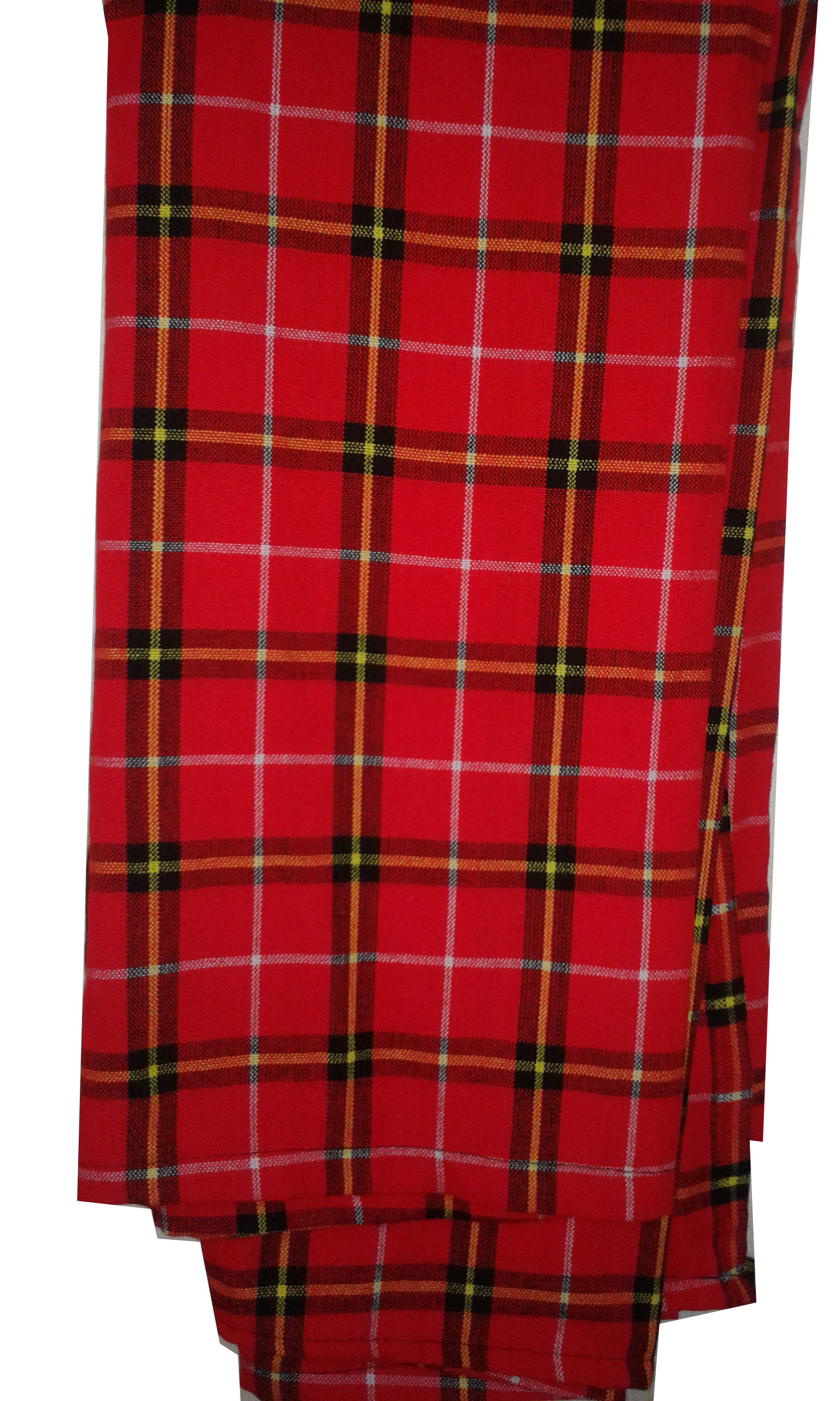 meticulously crafted red checked Maasai shuka