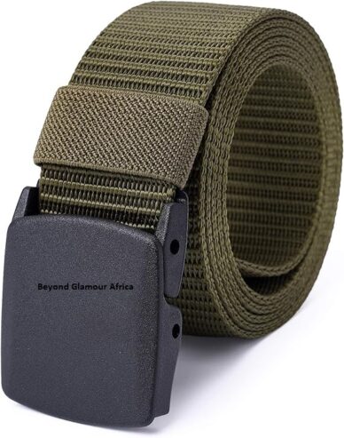 army green men’s fashion belt.