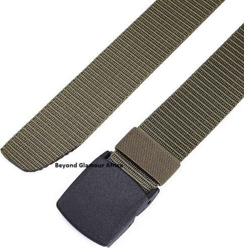 army green men’s fashion belt.