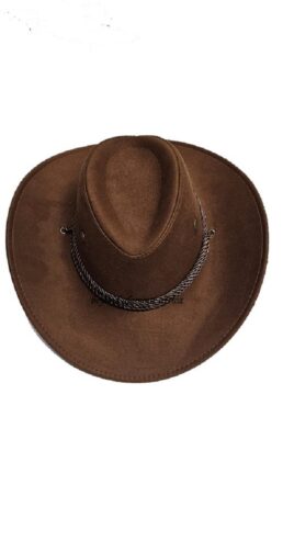 Men’s genuine dark brown canvas cowboy hat