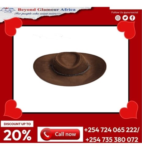 Men’s genuine dark brown canvas cowboy hat