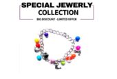 A ladies multi color silver anklet