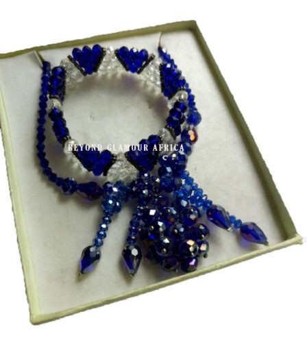 Women blue crystal jewelry set very fashionable
