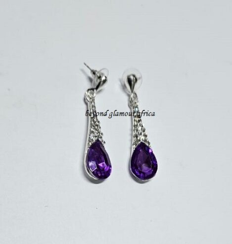 Ladies drop down crystal fashion earrings