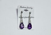 Ladies drop down crystal fashion earrings