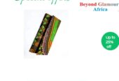 Women’s green Ankara clutch bag