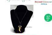 Men’s leather necklace with horn pendant