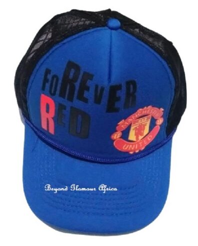 A unisex Manchester united mesh blue cap