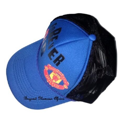 A unisex Manchester united mesh blue cap