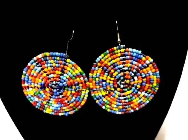 Ladies African maasai beaded earrings very fashionable