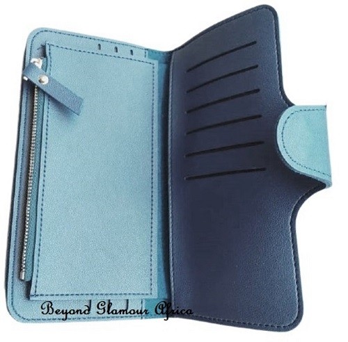 Ladies blue leather wallet very fashionable to have