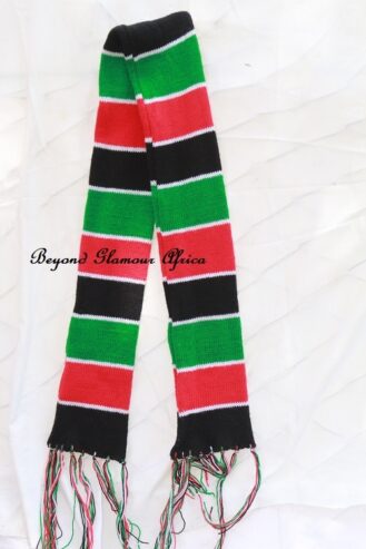 A Kenyan knitted scarf very fashionable and classic to have