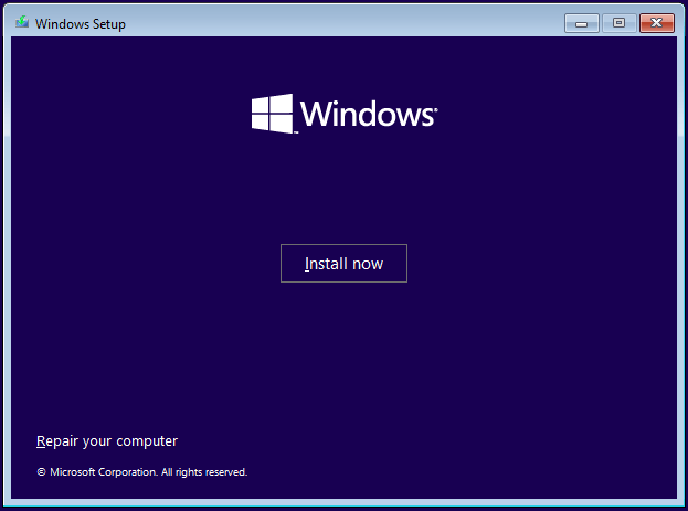 Windows installation and repair