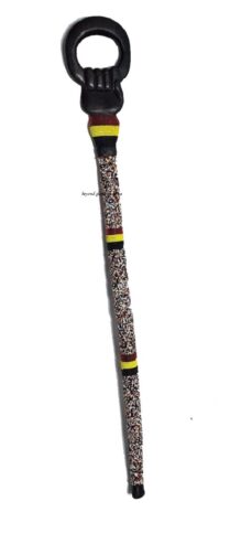 A customized multi colored walking stick