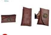 Ladies brown leather clutch bag very fashionable