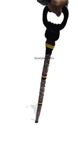 A customized multi colored walking stick