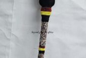 A customized multi colored walking stick